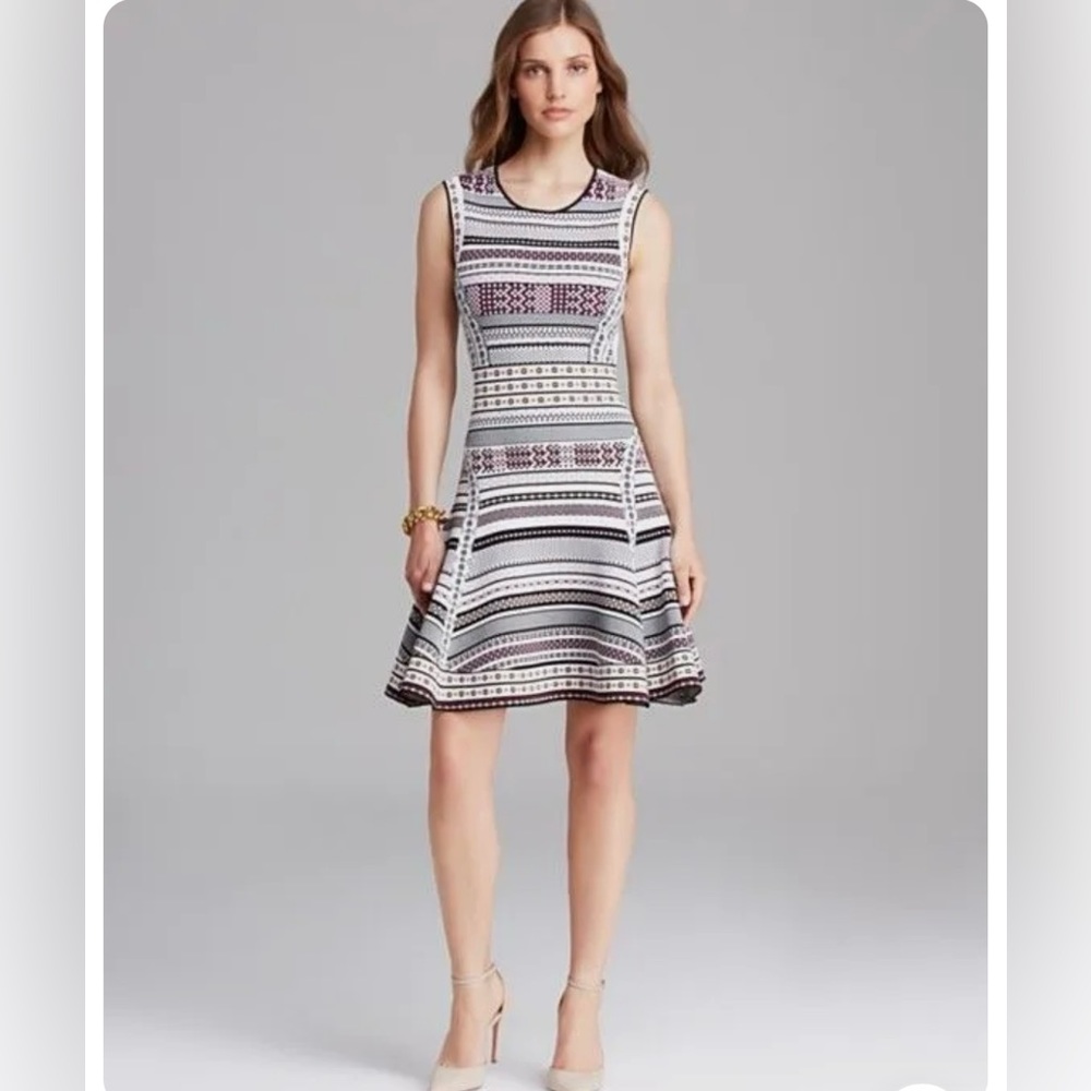 Diane Von Furstenberg Eleanor Jacquard Knit Fit and Flare Dress